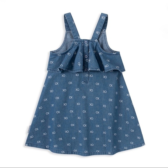 Calvin Klein Logo Print Chambray Jean dress 4T NWT - Picture 2 of 4